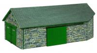 44-0197G Bachmann Scenecraft Harbour Station Goods Shed - Green