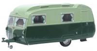 76CC003 Oxford Diecast Carlight Continental Caravan Dark Green/Sage Green