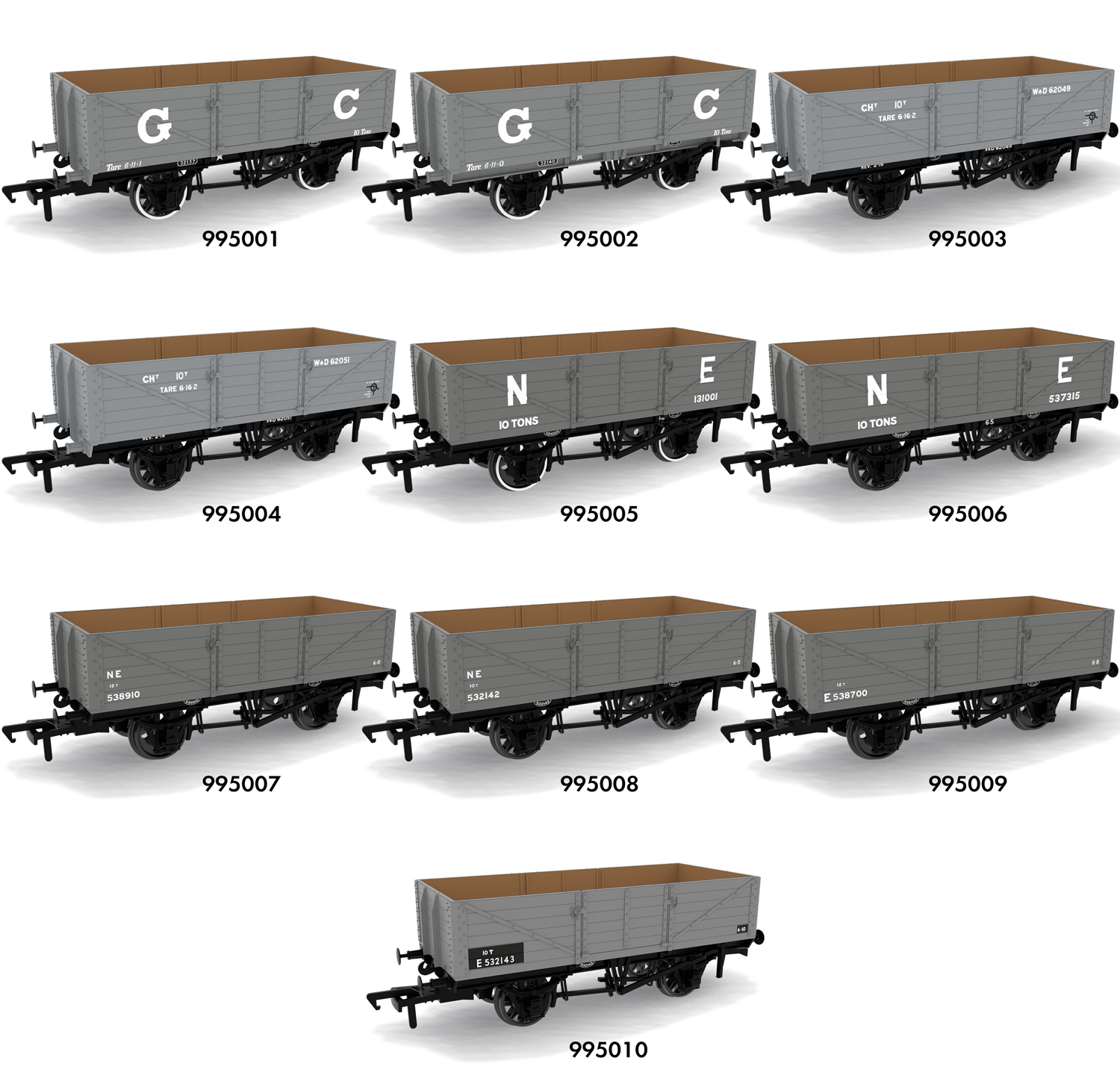 Rapido Trains UK GCR Dia. 9A / 9B 6-Plank Open Wagon image