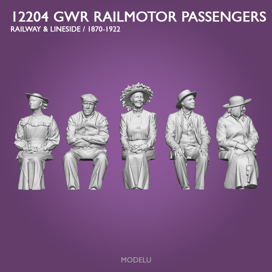 12204 ModelU GWR Railmotor Passengers 