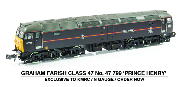  372-262Z Graham Farish Class 47/7 Diesel 47 799 Prince Henry EWS Royal Claret livery.