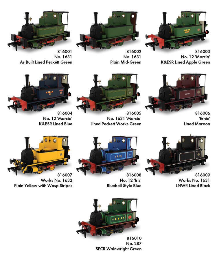 Rapido Trains UK announce Peckett No. 1631 'Marcia' OO Gauge