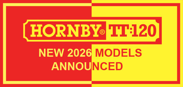 Hornby announce new TT:120 models inclduing all new class 47 diesels, new liveries for class 37 diesels and coaches and new buildings are added to the range.