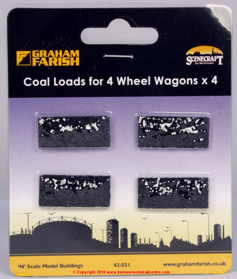 42-551 Graham Farish Scenecraft Coal Loads for 4 Wheel Wagons