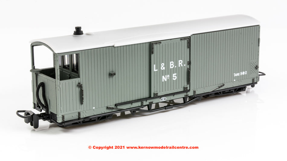 GR240AO Peco L&B 8 Ton Bogie Goods Brake Van number 5 L&B Grey