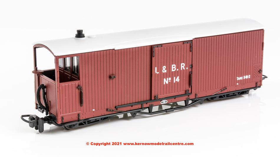 GR240BO Peco L&B 8 Ton Bogie Goods Brake Van number 14 L&B Red