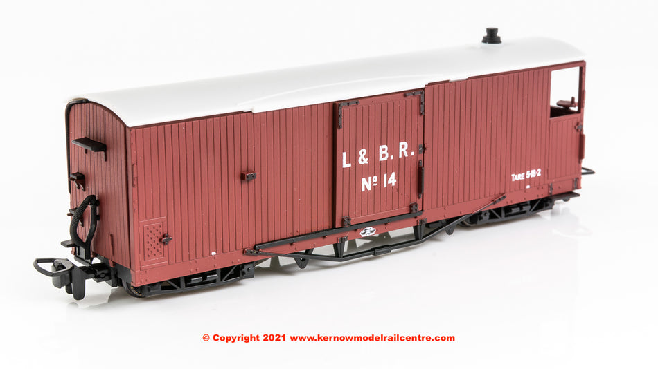 GR240BO Peco L&B 8 Ton Bogie Goods Brake Van number 14 L&B Red
