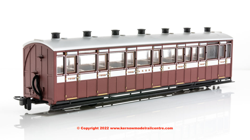 GR440B Peco Lynton and Barnstaple All Third Coach No.14 In L&B