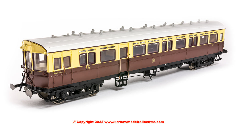 7P-004-012 Dapol Autocoach number 36 in GWR Chocolate and Cream