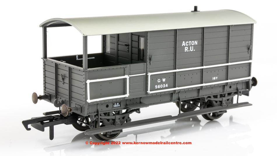 OR76TOB002 Oxford Rail GWR 4 Wheel Toad Brake Van number 56034