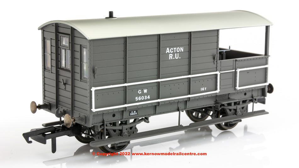 OR76TOB002 Oxford Rail GWR 4 Wheel Toad Brake Van number 56034