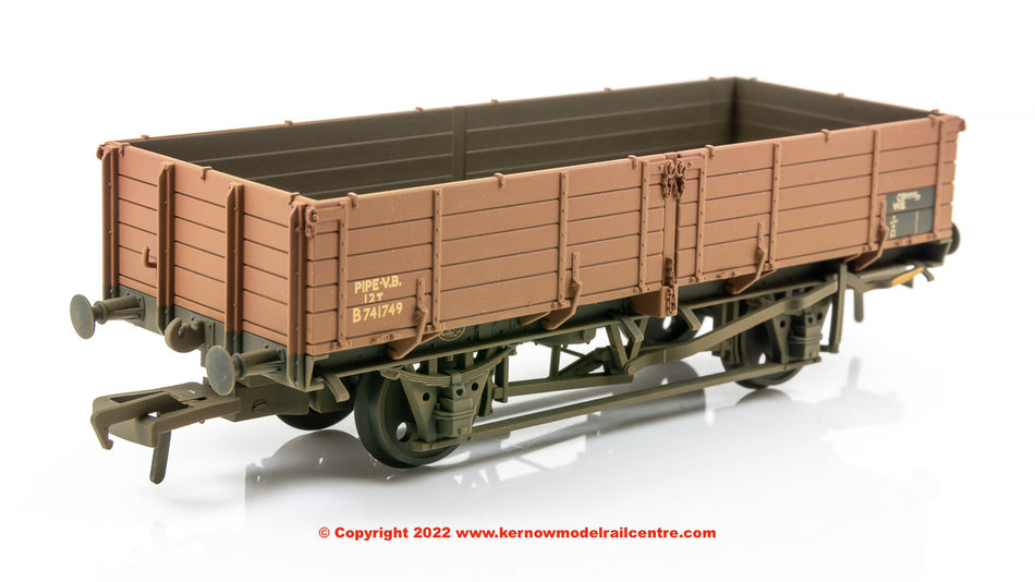 38-701A Bachmann BR 12T Pipe Wagon BR Bauxite - Weathered