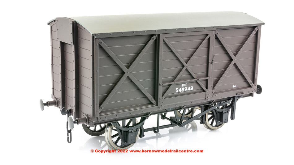 K7010J Kernow Models LSWR Diag 1410 Covered Van - BR Brown