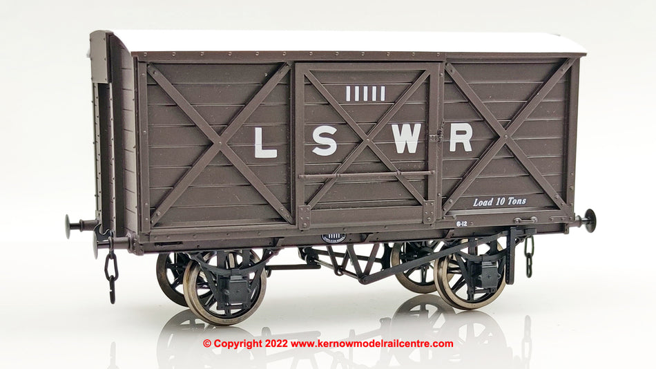 K7010A Kernow Models LSWR Diag 1410 Covered Van - LSWR Brown