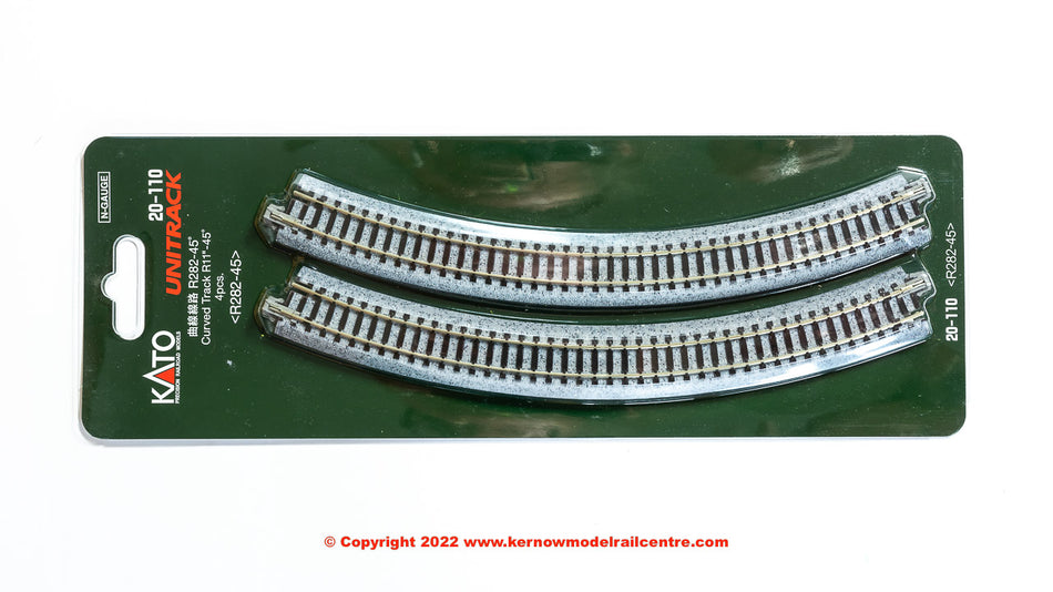 20-110 Kato Ground Level Radius 282mm Curved Track 45 Deg