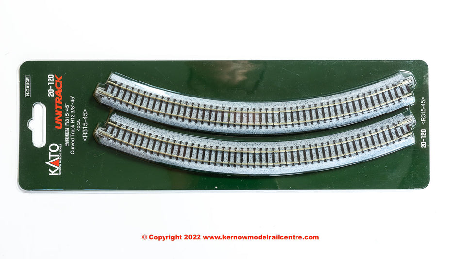 20-120 Kato Ground Level Radius 315mm Curved Track 45 Deg