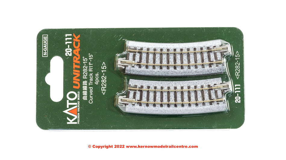 20-111 Kato Ground Level Radius 282mm Curved Track 15 Deg