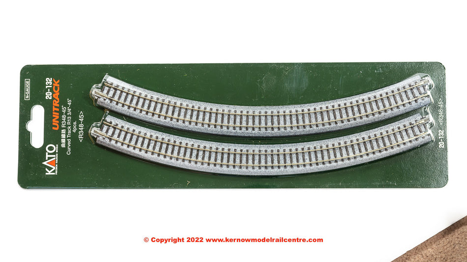 20-132 Kato Ground Level Radius 348mm Curved Track 45 Deg