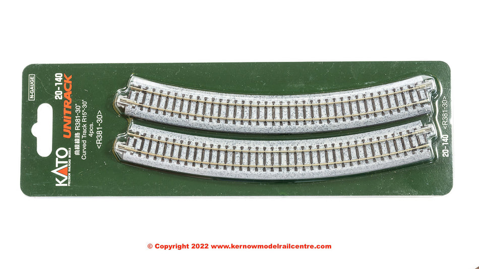 20-140 Kato Ground Level Radius 381mm Curved Track 30 Deg