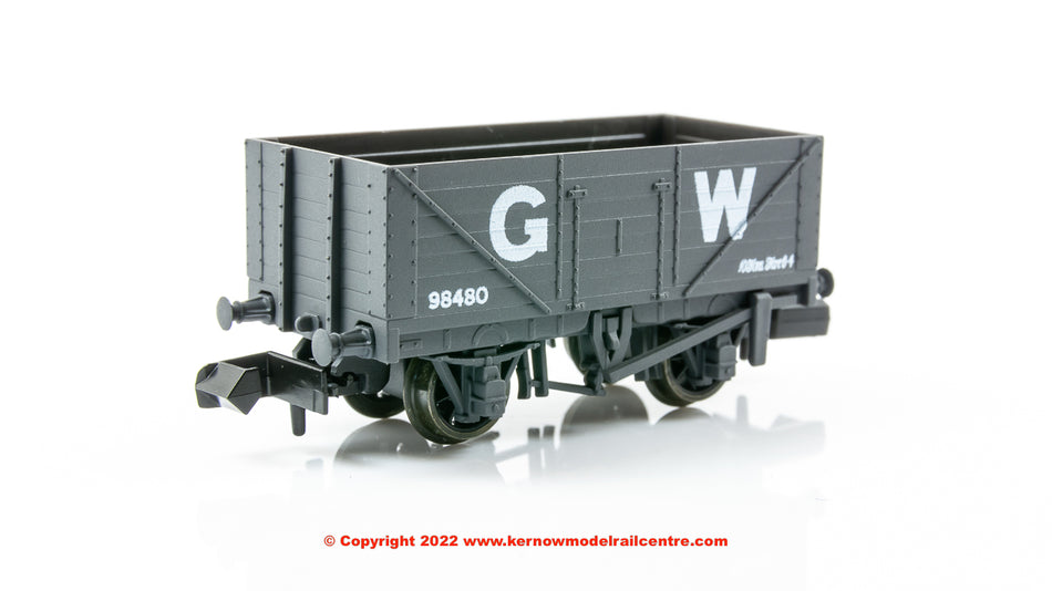 NR7000W Peco 9ft 7 Plank Open Wagon number 98480 in GWR Grey