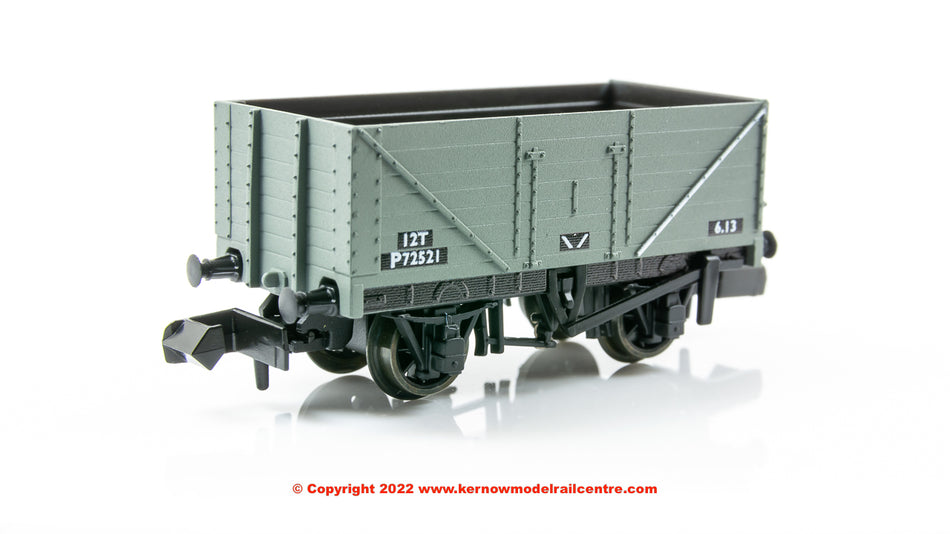 NR7004B Peco 9ft 7 Plank Open Wagon number P72521 in BR Grey
