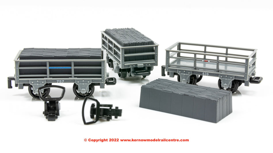 GR320 Peco 2 Ton Slate Wagons in Grey livery - unbraked