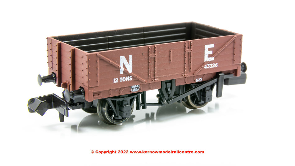 NR5001E Peco 9ft 5 Plank Open Wagon number 43326 in NE Brown