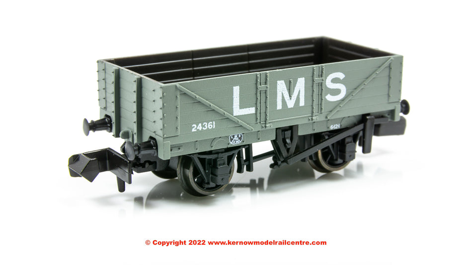 NR5003M Peco 9ft 5 Plank Open Wagon number 24361 in LMS Grey