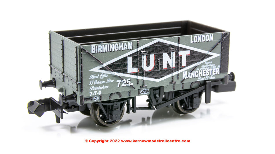 NR7008P Peco 9ft 7 Plank Open Wagon number 725 - LUNT