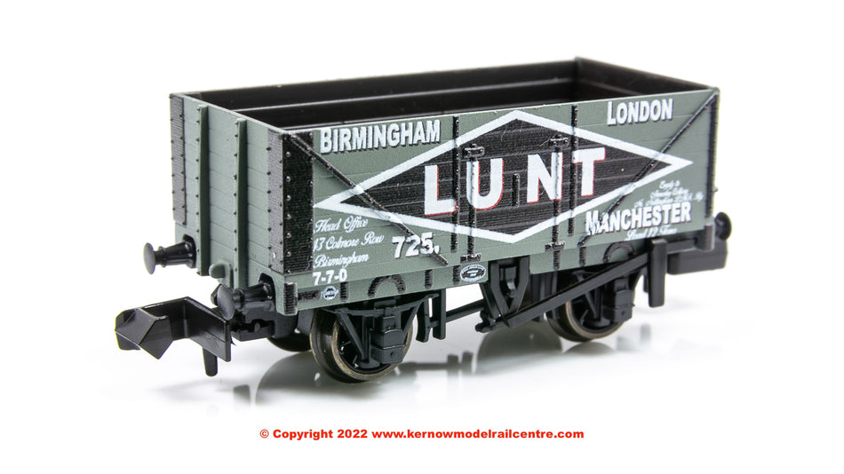 NR7008P Peco 9ft 7 Plank Open Wagon number 725 - LUNT