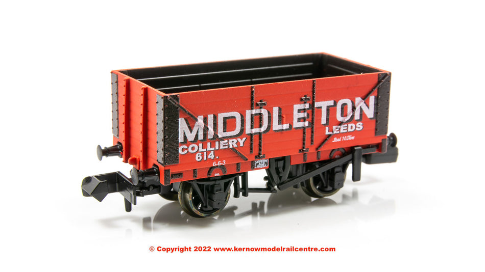 NR7009P Peco 9ft 7 Plank Open Wagon number 614 - Middleton
