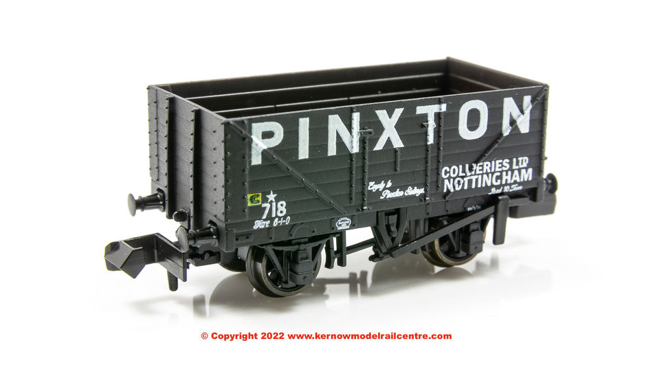 NR7019P Peco 9ft 7 Plank Open Wagon number 718 - Pinxton