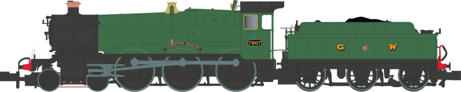 2S-001-007 Dapol 4-6-0 Compton Manor 7807 GWR Green G Crest W