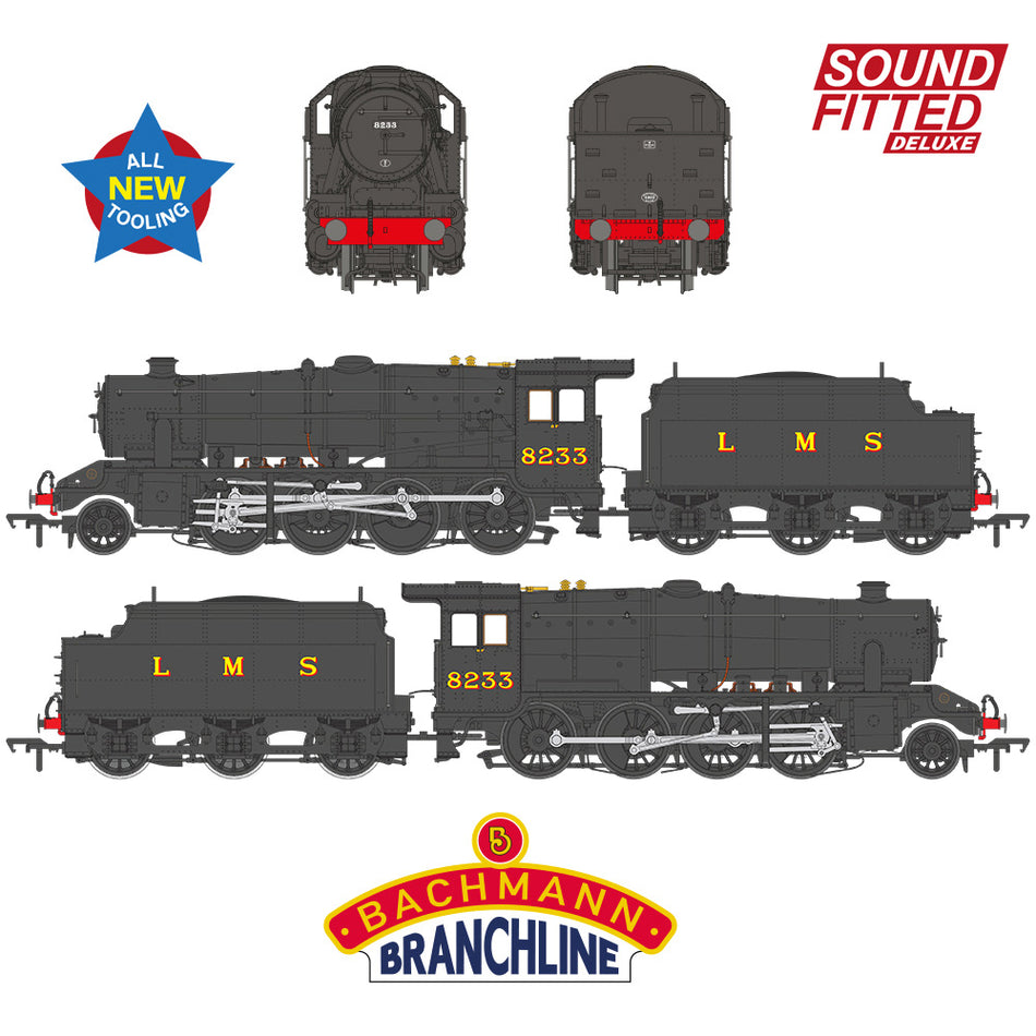 35-226SFX Bachmann LMS 8F with Riveted Tender 8233 LMS Black