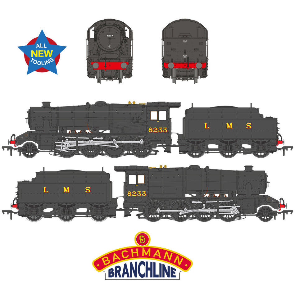 35-226 Bachmann LMS 8F with Riveted Tender 8233 LMS Black