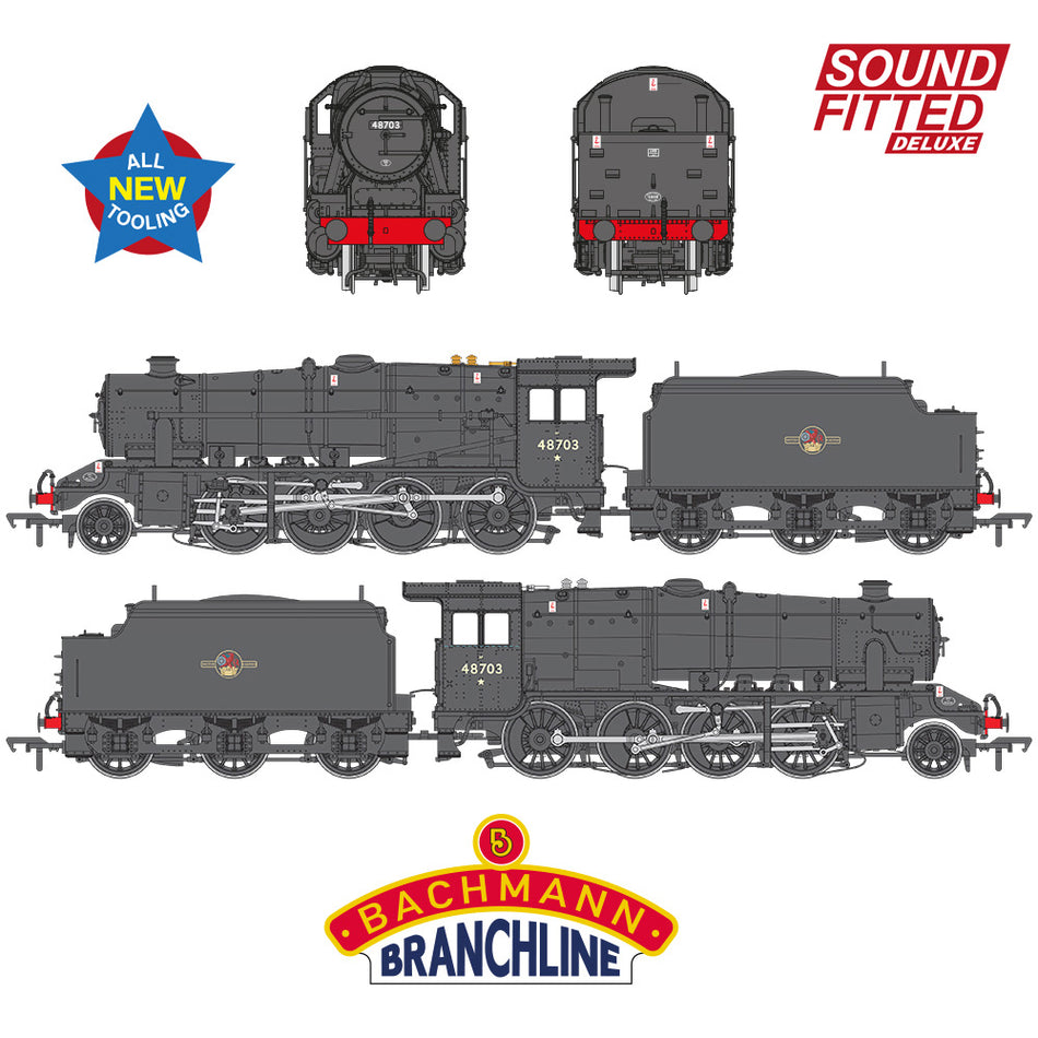 35-231SFX Bachmann LMS 8F with Welded Tender 48703 BR Black Late