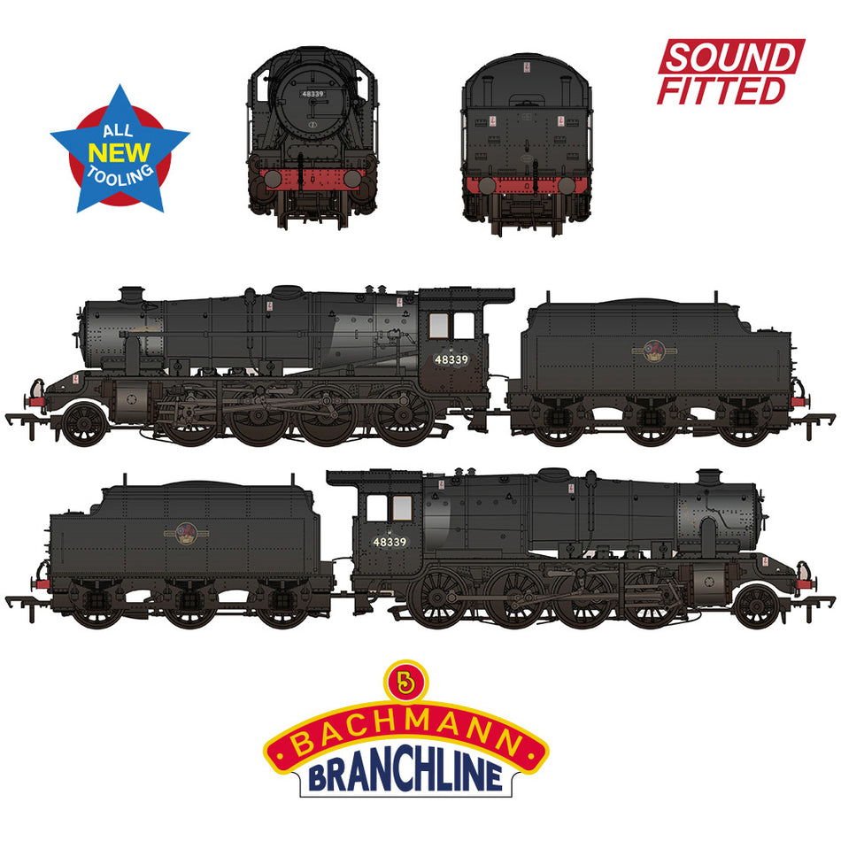 35-235SF Bachmann LMS 8F with Riveted Tender 48339 BR Black