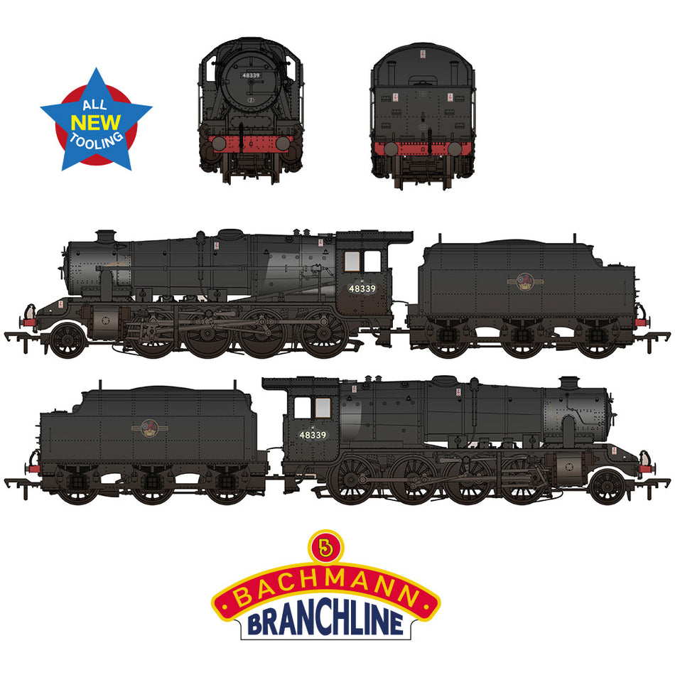 35-235 Bachmann LMS 8F with Riveted Tender 48339 BR Black Late