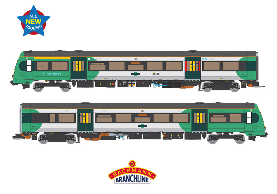 35-580 Bachmann Class 171/7 2-Car DMU 171727 Southern (GTR)
