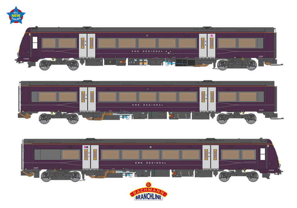 35-626 Bachmann Class 170/4 3-Car DMU 170420 East Midlands