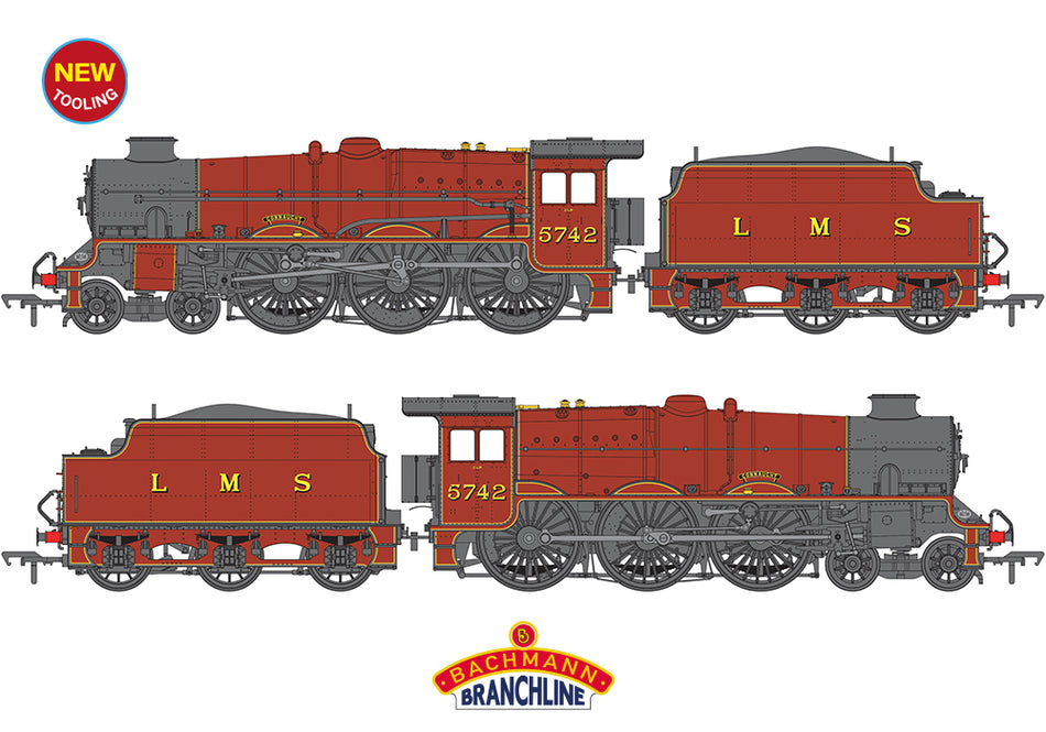 35-975 Bachmann LMS Jubliee with Double Chimney & Riveted Stanie