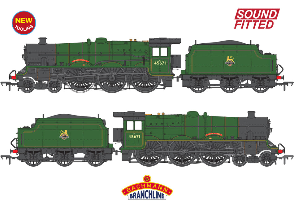 35-976SF Bachmann LMS Jubliee with Riveted Stanier Tender 45671