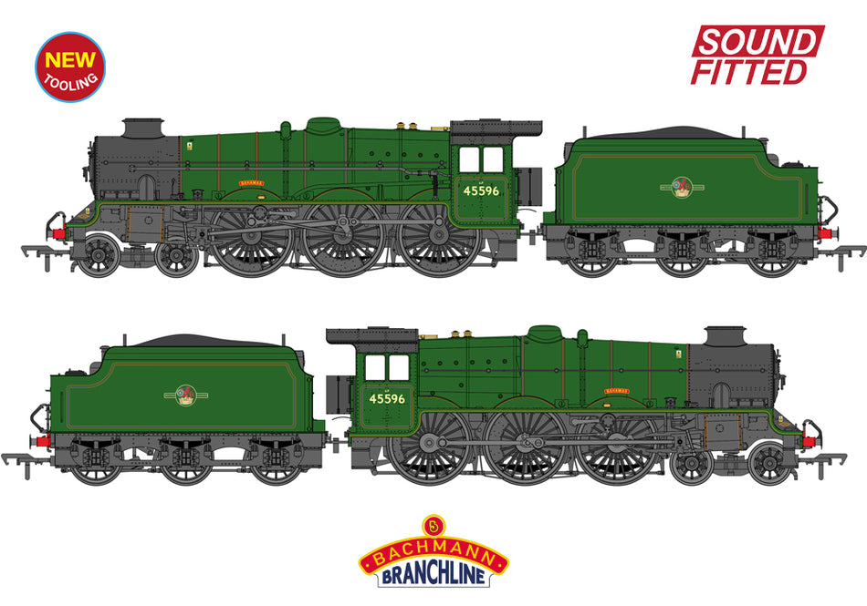 35-977ASF Bachmann LMS Jubilee with Double Chimney & Welded Stan