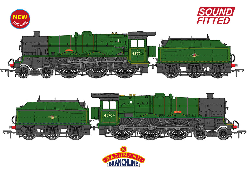 35-977SF Bachmann LMS Jubilee with Riveted Fowler Tender 45704 '