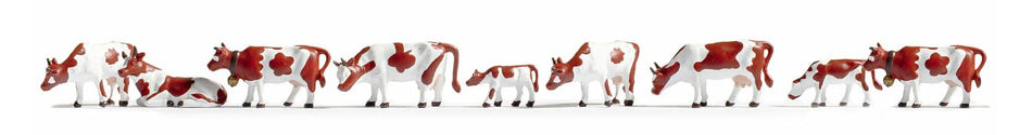 36723 Noch Brown and White Cows (9) Figure Set