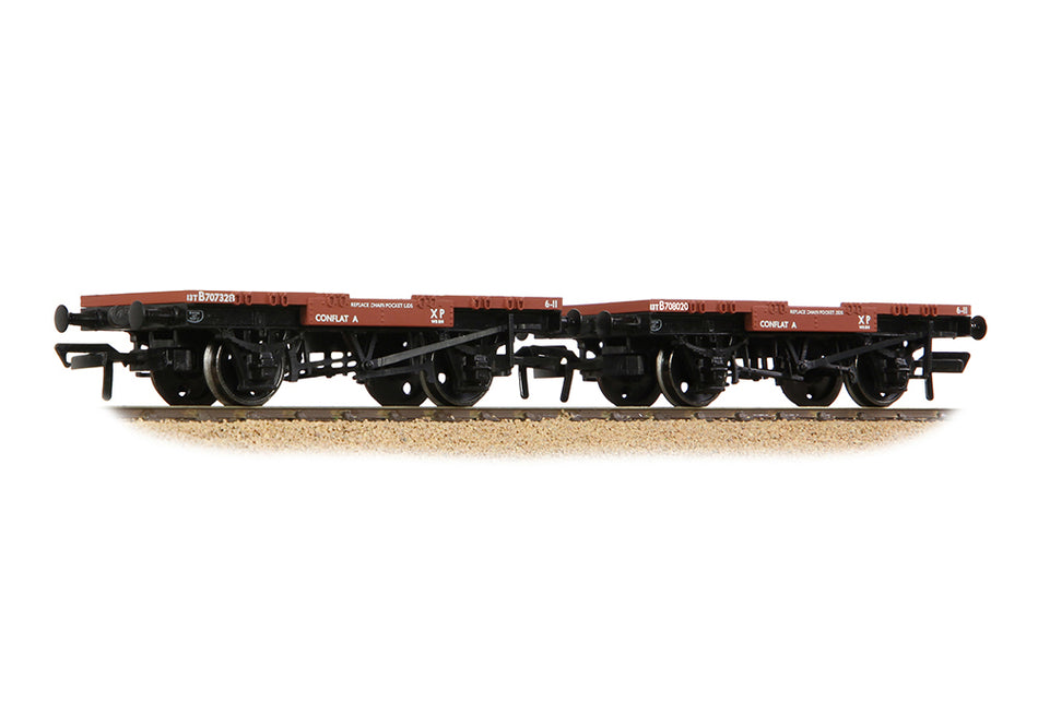 37-983A Bachmann Conflat 2-Wagon Pack BR Bauxite (Early)