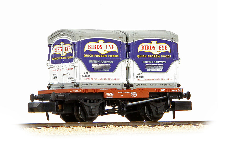 377-341D Graham Farish Conflat Wagon BR Bauxite (Early) with x2