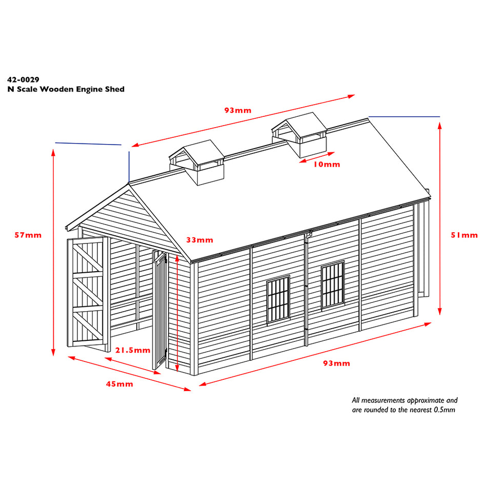 42-0029 Graham Farish Scenecraft Wooden Engine Shed