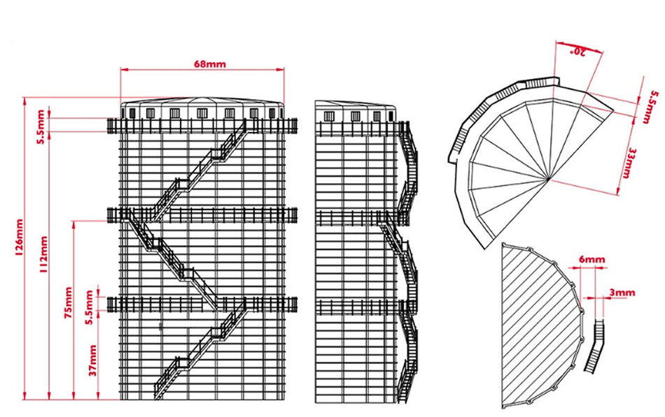 42-211 Graham Farish Scenecraft Low Relief Gasometer