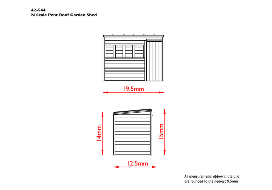 42-544 Graham Farish Scenecraft Pent Roof Garden Shed